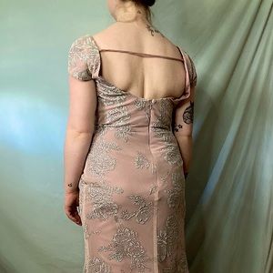 Glittered pink Hayley Paige bridesmaid dress 🎀